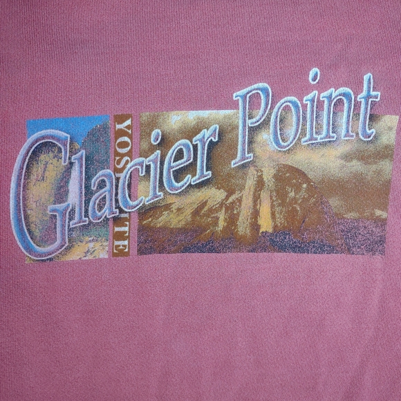 Medium 1990s Anvil Knitwear Inc.| Glacial Point Yosemite Sweatshirt| Eraser Pink - Picture 4 of 5